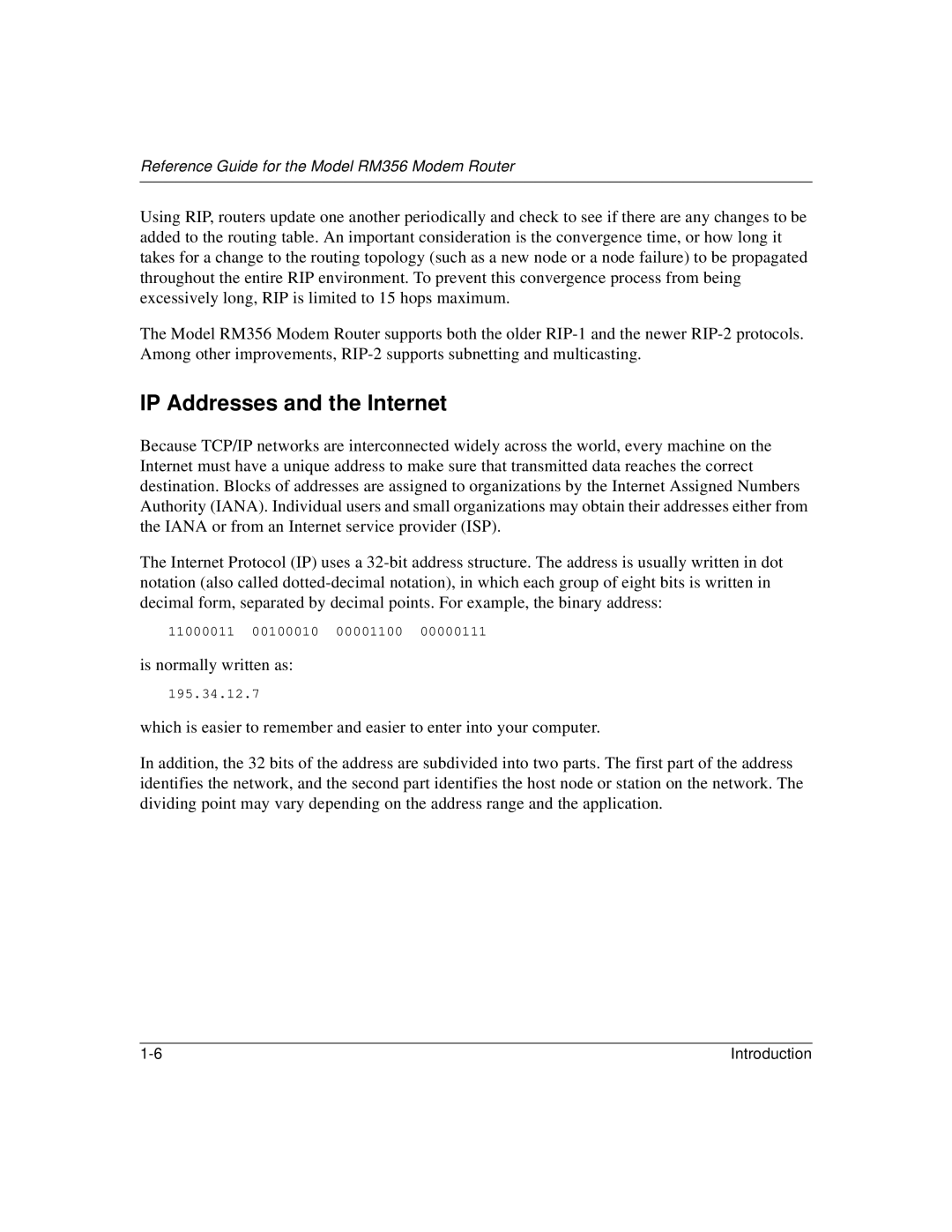 Bay Technical Associates RM356 manual IP Addresses and the Internet 