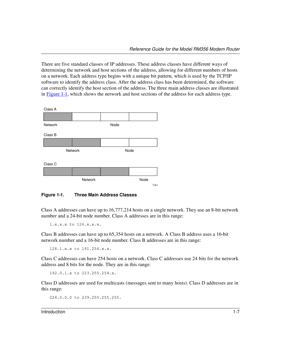 Bay Technical Associates RM356 manual Three Main Address Classes 