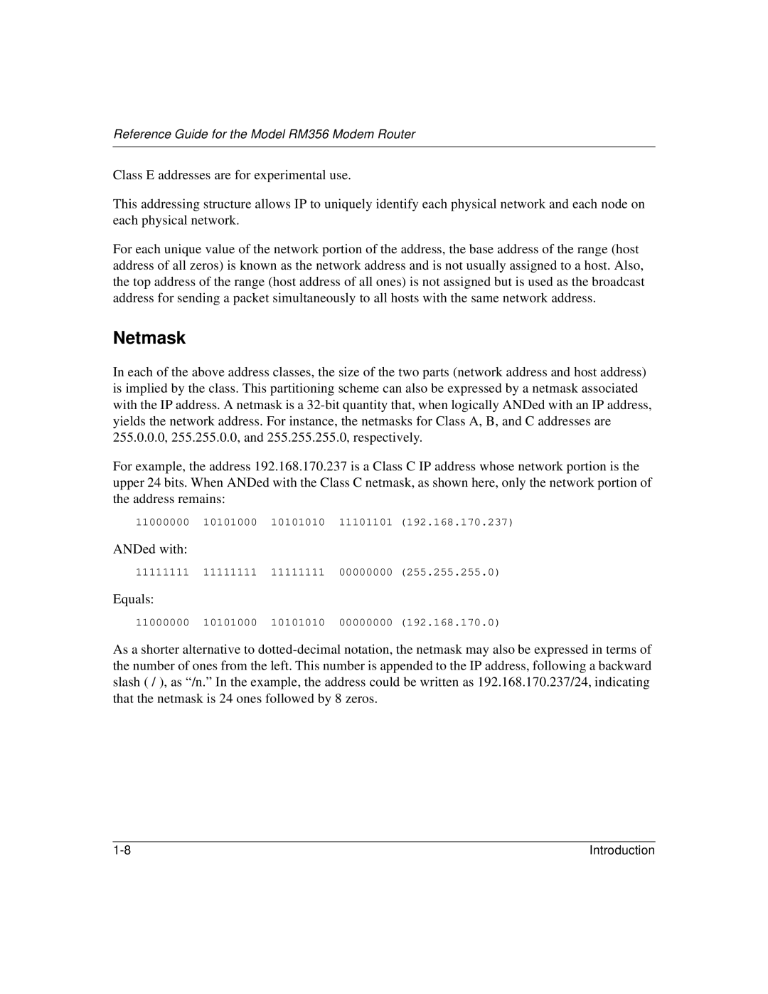 Bay Technical Associates RM356 manual Netmask 