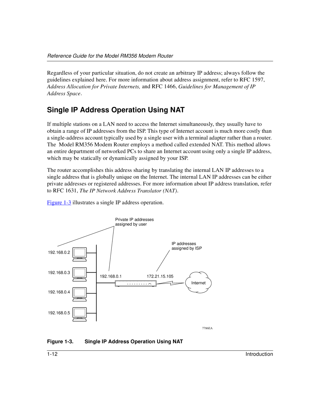 Bay Technical Associates RM356 manual Single IP Address Operation Using NAT 