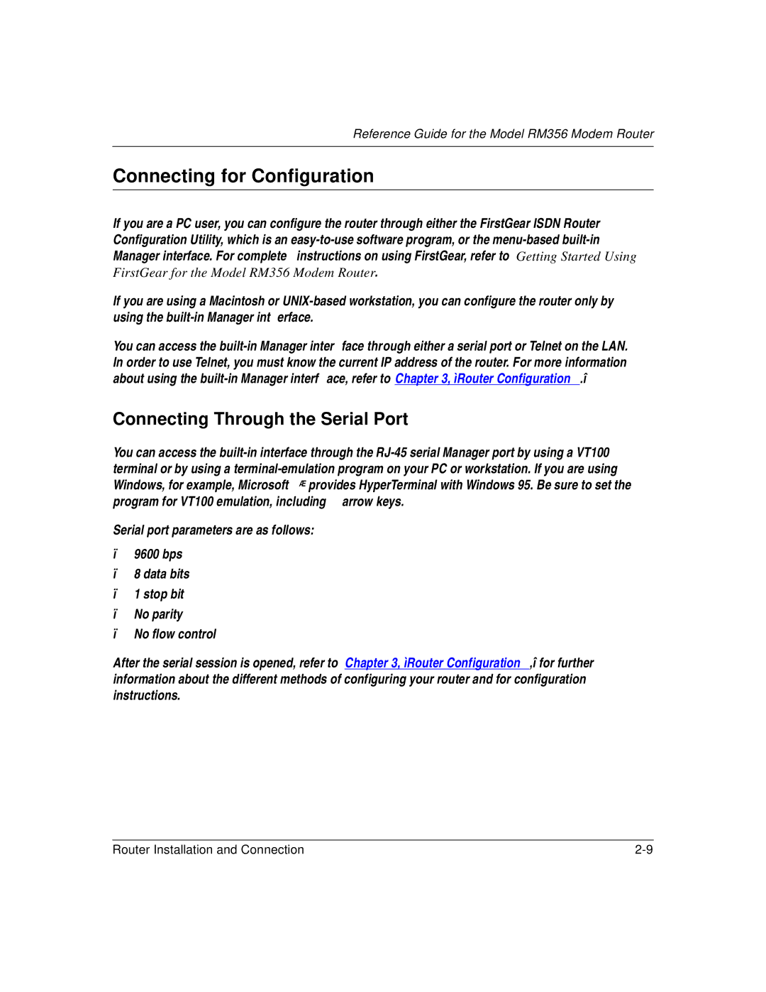 Bay Technical Associates RM356 manual Connecting for Configuration, Connecting Through the Serial Port 