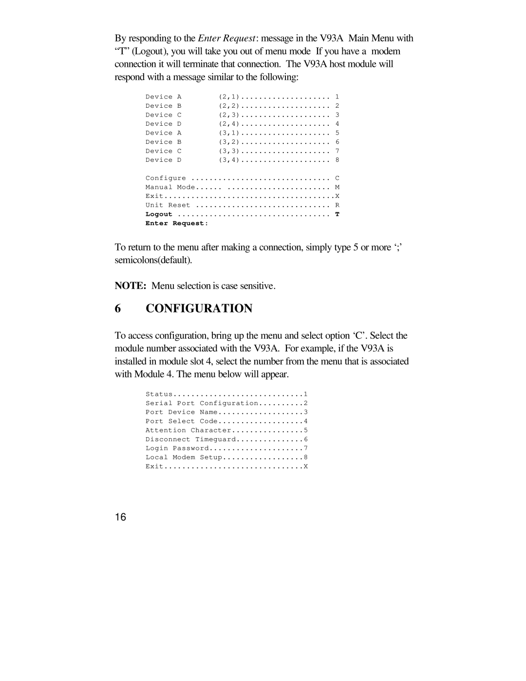 Bay Technical Associates U140E116-02 owner manual Configuration 