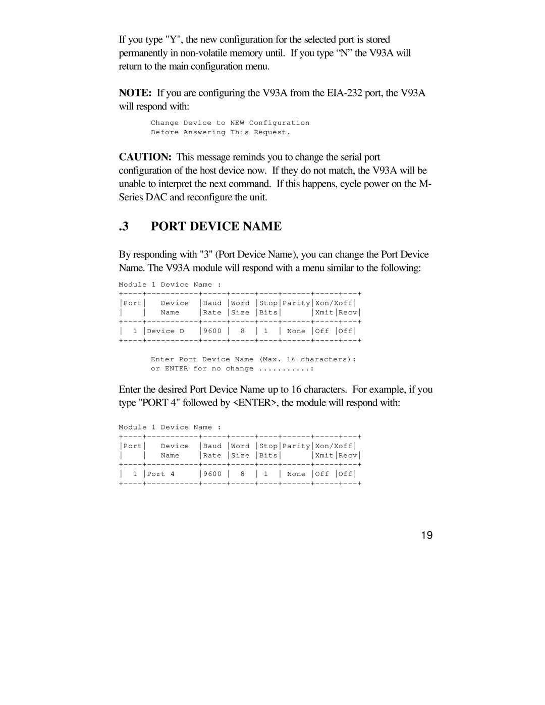 Bay Technical Associates U140E116-02 owner manual Port Device Name 