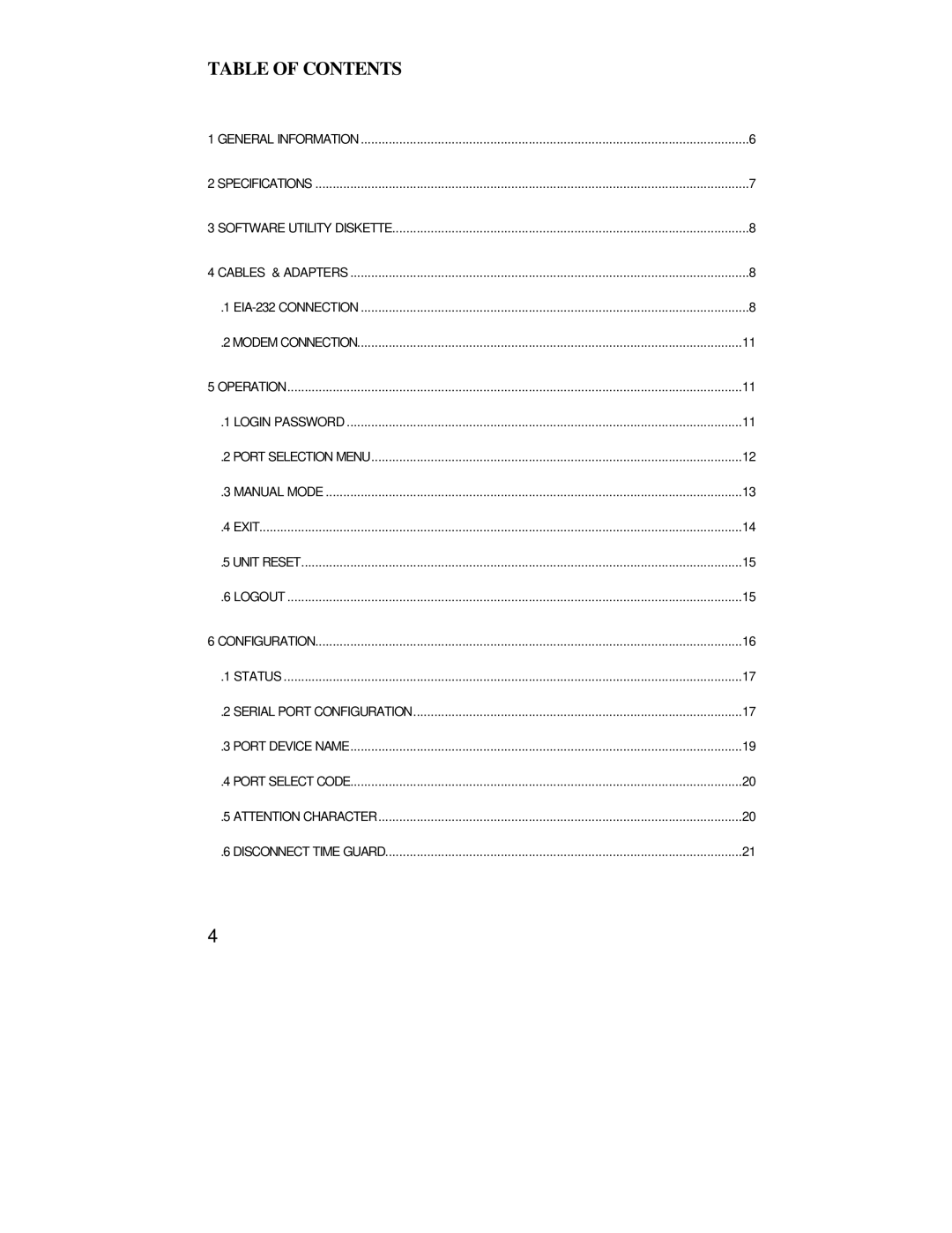 Bay Technical Associates U140E116-02 owner manual Table of Contents 