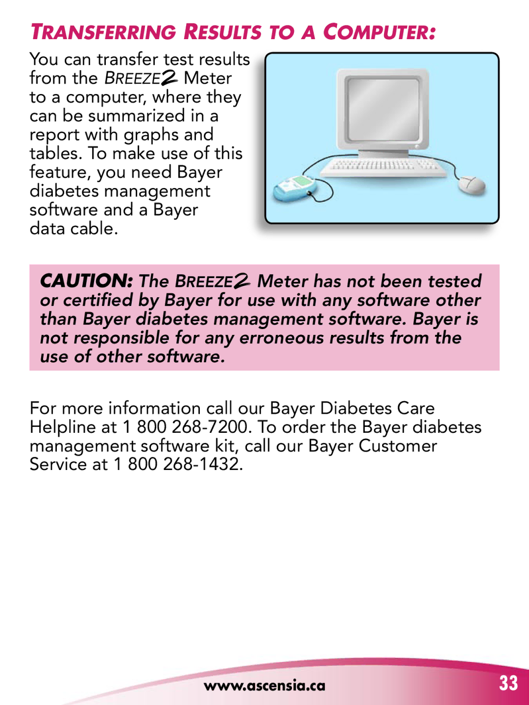 Bayer HealthCare 2 manual TransfErrIng rEsults to a comPutEr 