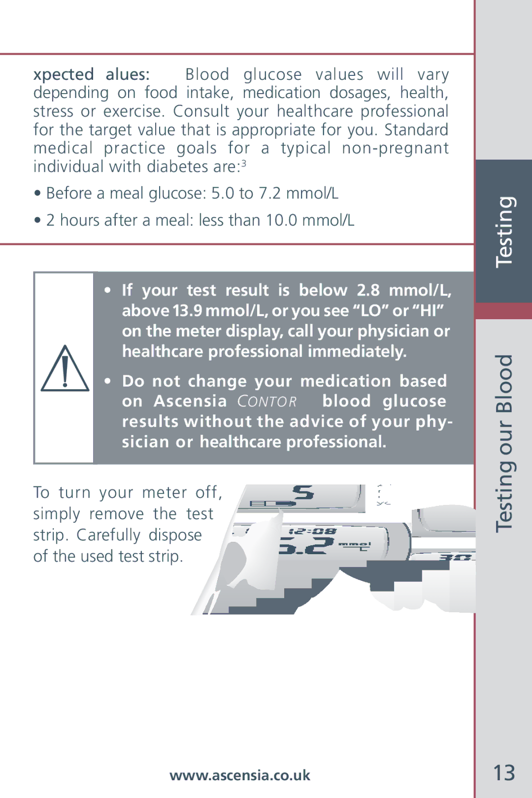 Bayer HealthCare Blood Glucose Meter manual Testing Your Blood Testing 