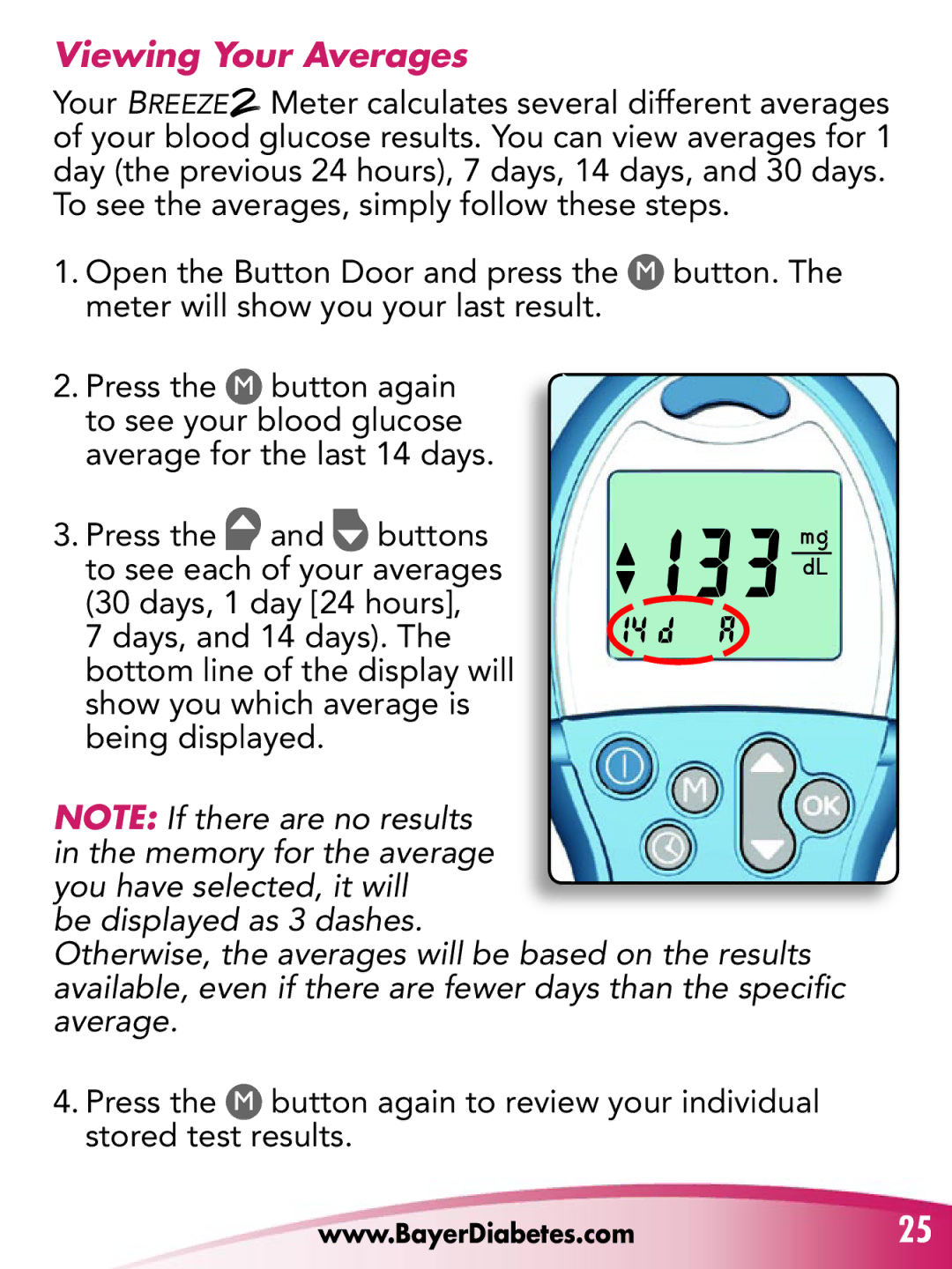 Bayer HealthCare Breeze 2 manual Viewing Your Averages 