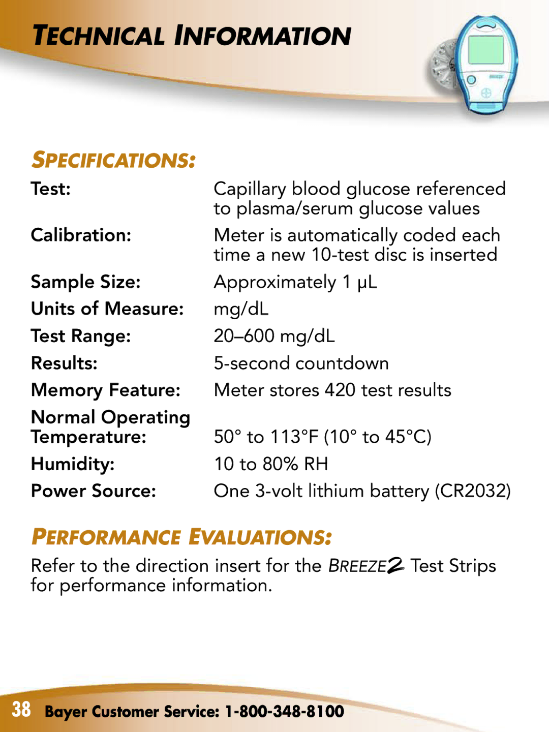 Bayer HealthCare Breeze 2 manual Technical Information 