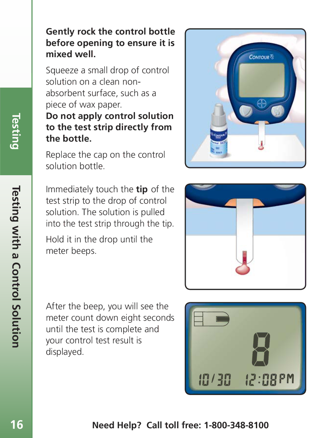 Bayer HealthCare TS manual Testing Testing with a Control Solution 