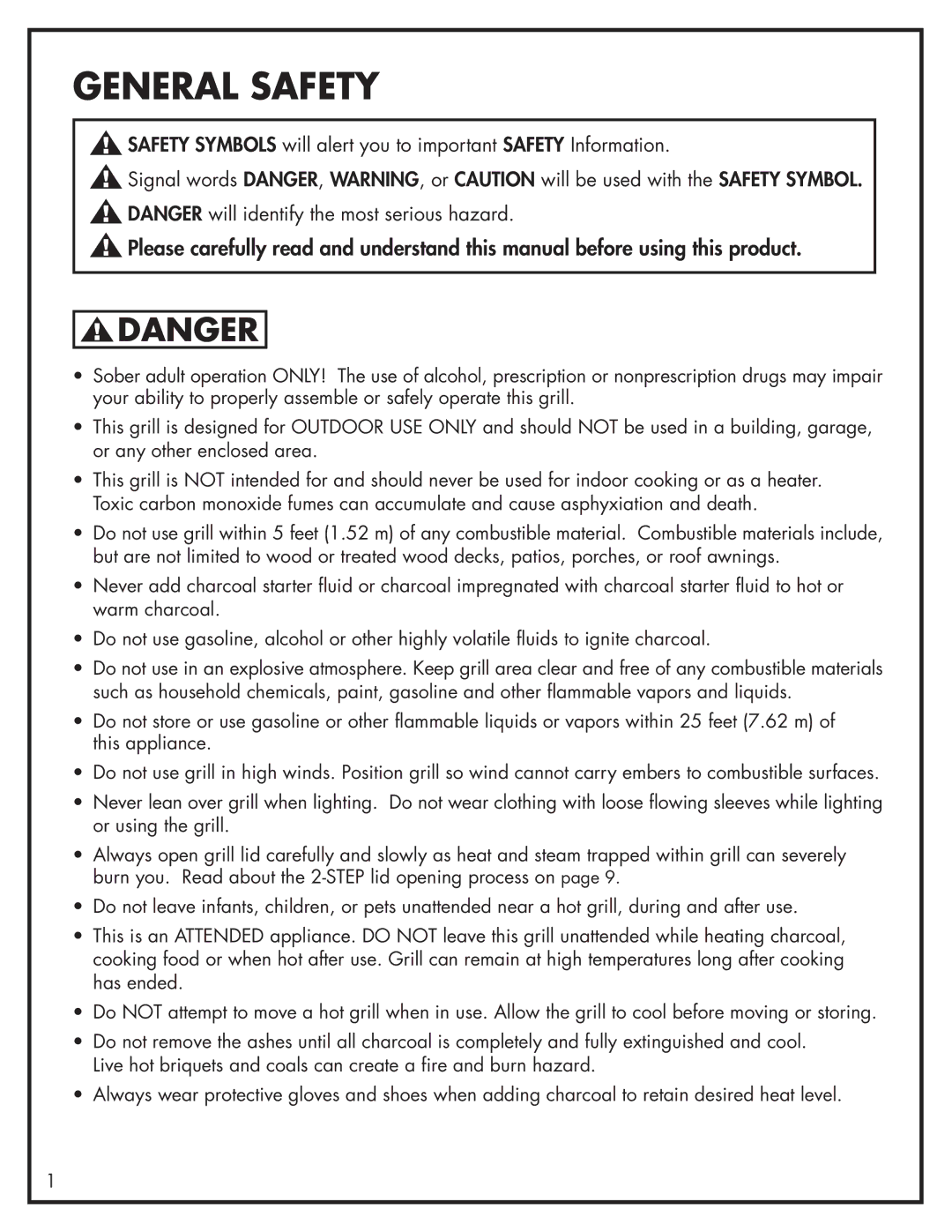 Bayou Classic 500-515 manual General Safety 