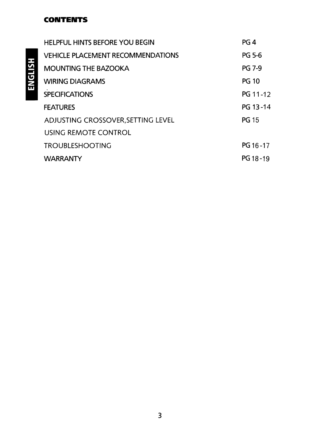 Bazooka BTA10250D manual Contents 