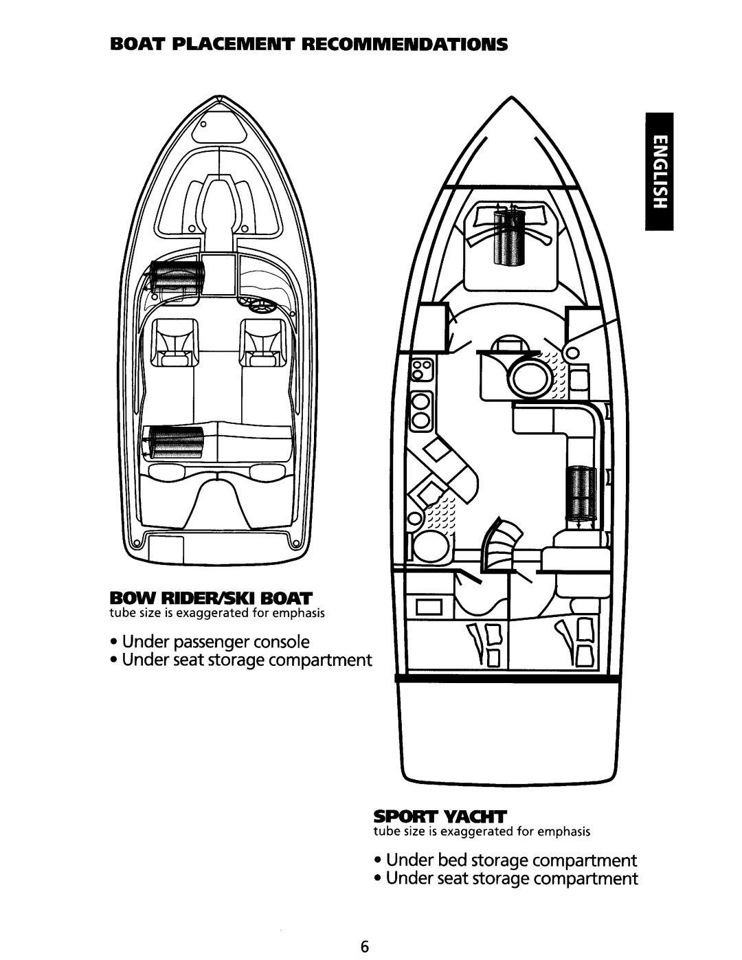 Bazooka BTA10250D manual Boat Placement Recommendations BOW Rideriski Boat 