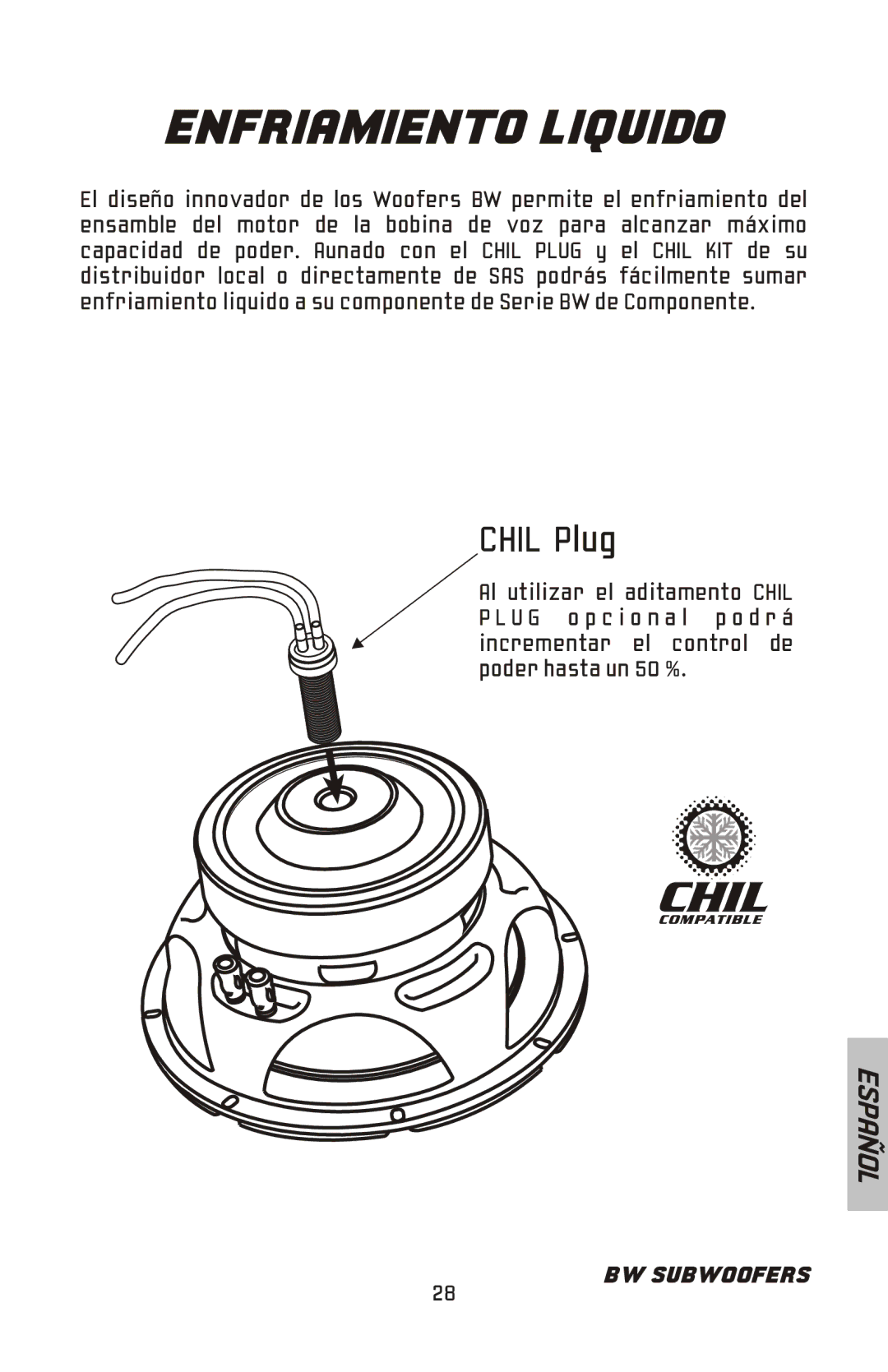 Bazooka BW1214, BW1224, BW1024, BW1014 manual Enfriamiento Liquido 