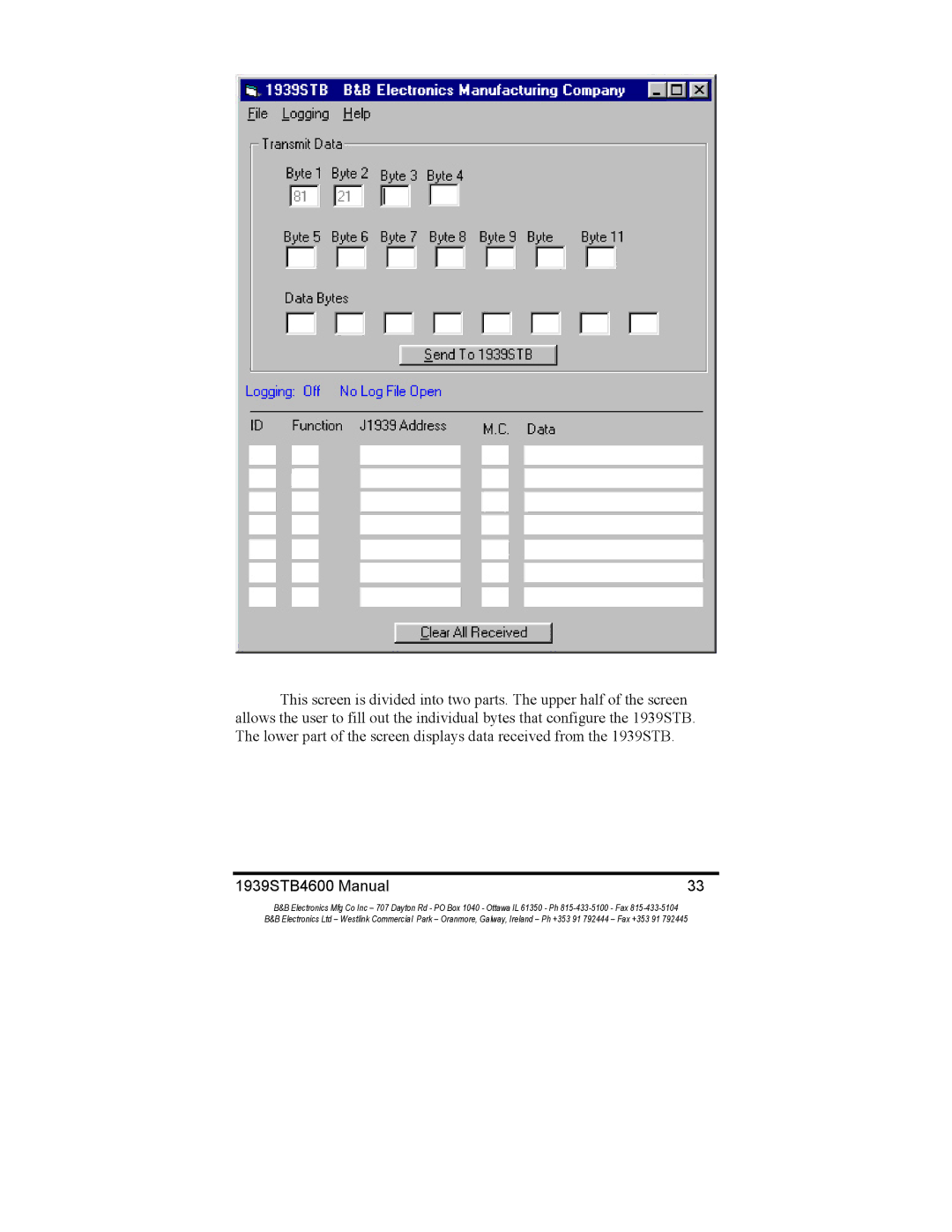 B&B Electronics manual 1939STB4600 Manual 