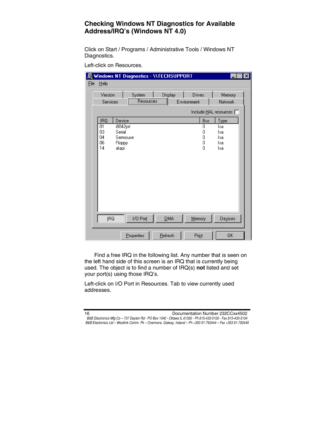 B&B Electronics 232CC2A, 232CC1B, 232CC2B, 232CC1A manual Documentation Number 232CCxx4502 