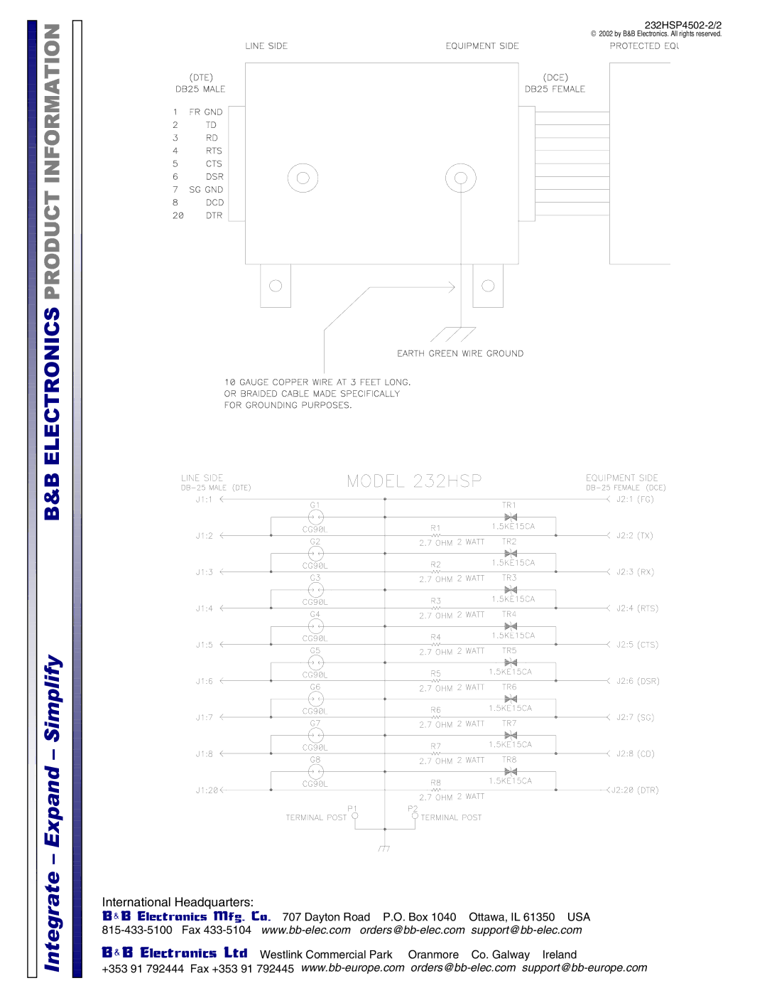 B&B Electronics 232HSP specifications Integrate Expand Simplify 