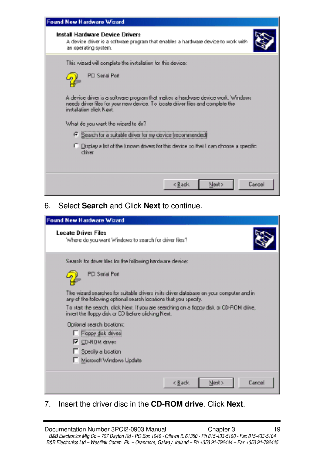 B&B Electronics manual Documentation Number 3PCI2-0903 Manual Chapter 