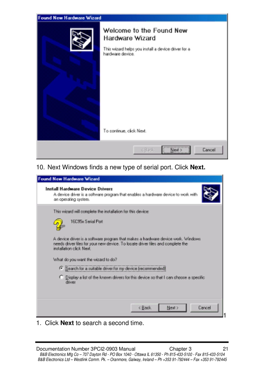 B&B Electronics manual Documentation Number 3PCI2-0903 Manual Chapter 