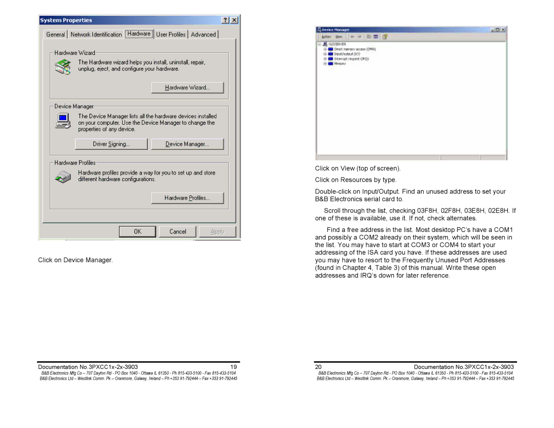 B&B Electronics 3PXCC1A, 3PXCC2b, 3PXCC1b, 3PXCC2a manual Click on View top of screen. Click on Resources by type 