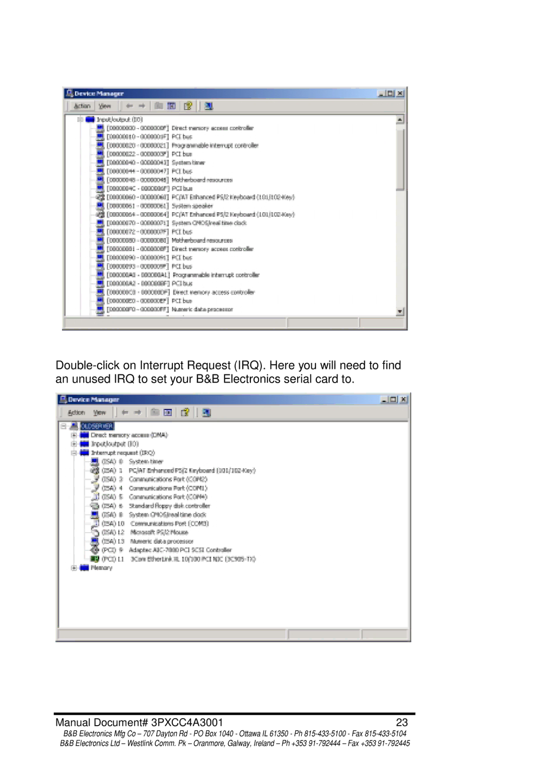 B&B Electronics manual Manual Document# 3PXCC4A3001 