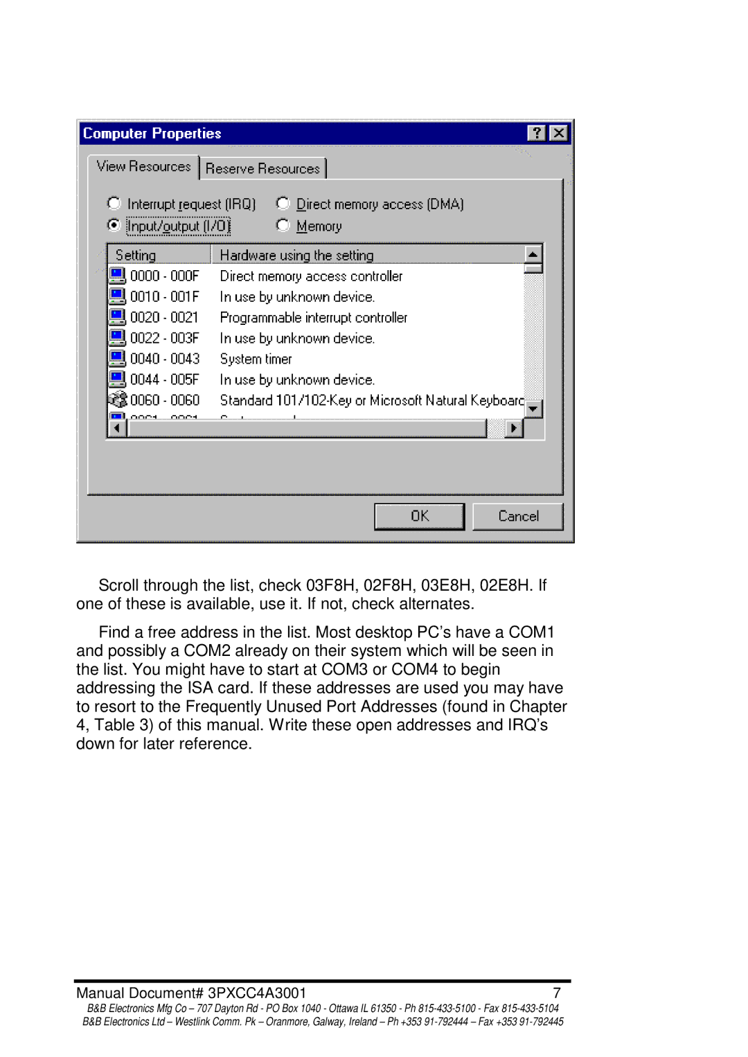 B&B Electronics manual Manual Document# 3PXCC4A3001 