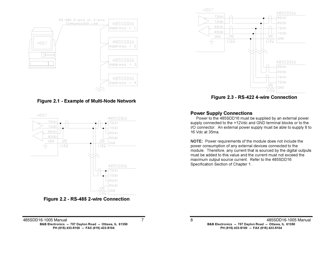 B&B Electronics 485SDD16 manual Example of Multi-Node Network 