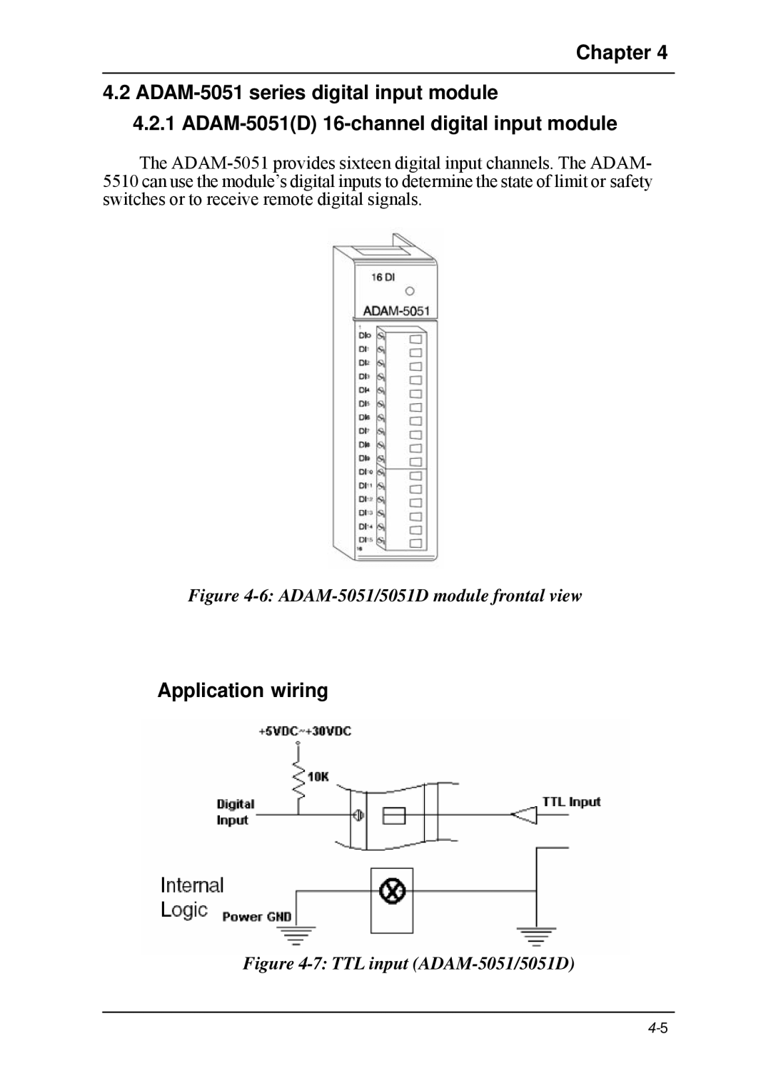 B&B Electronics 5000 Series user manual ADAM-5051/5051D module frontal view 