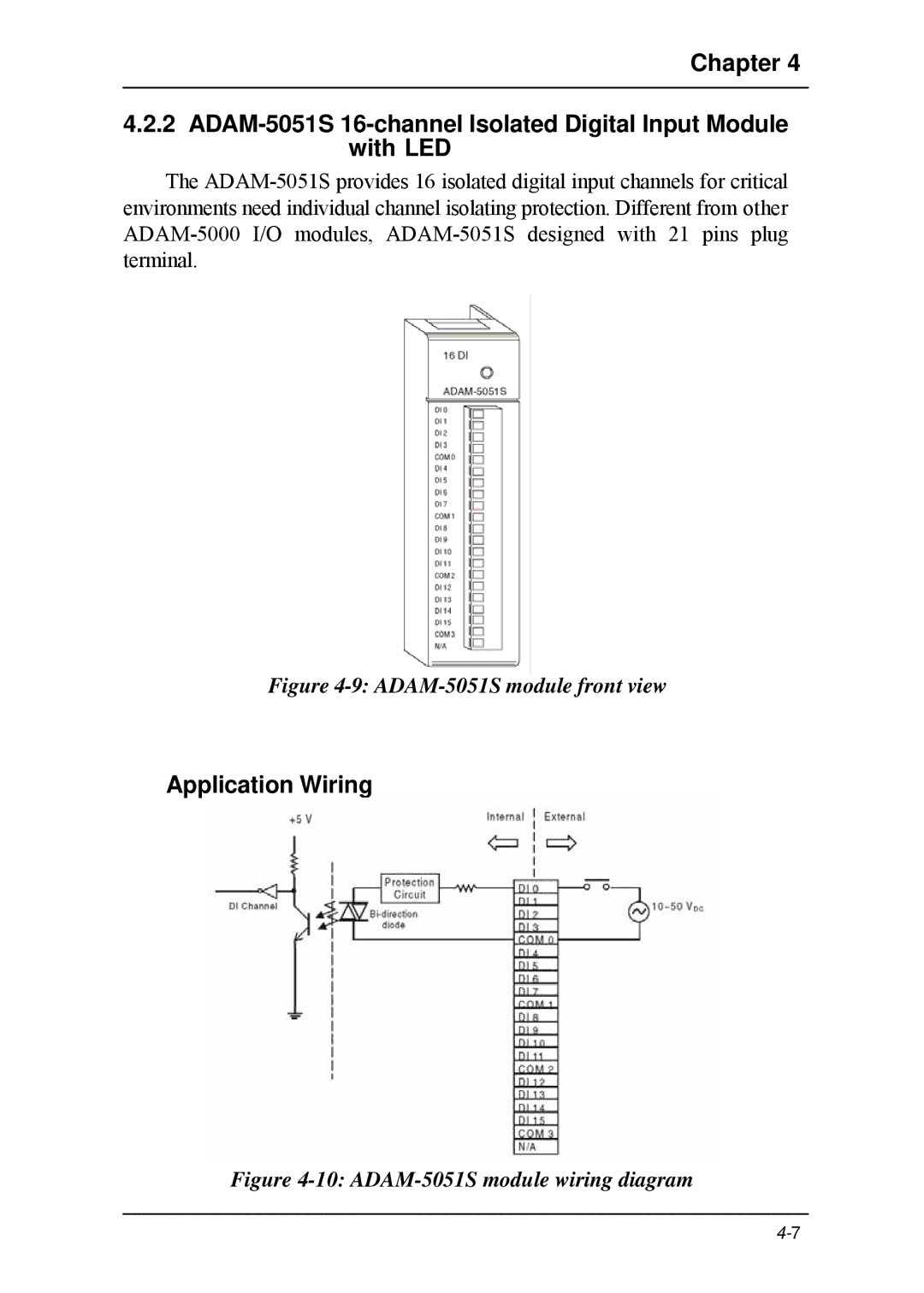 B&B Electronics 5000 Series user manual ADAM-5051S module front view 