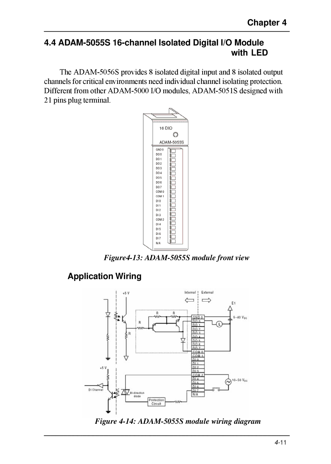 B&B Electronics 5000 Series user manual ADAM-5055S module front view 