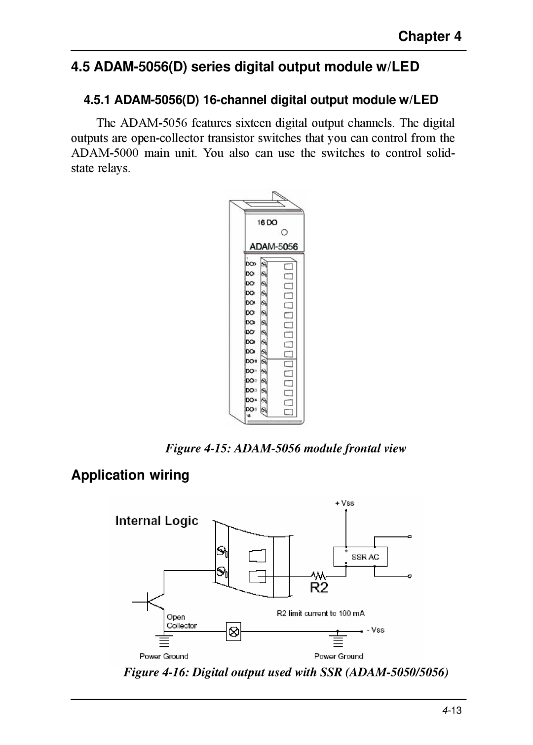 B&B Electronics 5000 Series user manual Chapter ADAM-5056D series digital output module w/LED 