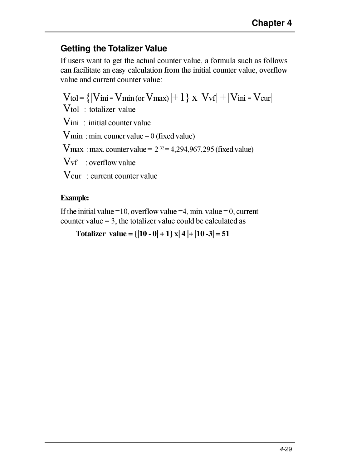 B&B Electronics 5000 Series user manual Chapter Getting the Totalizer Value, Example 