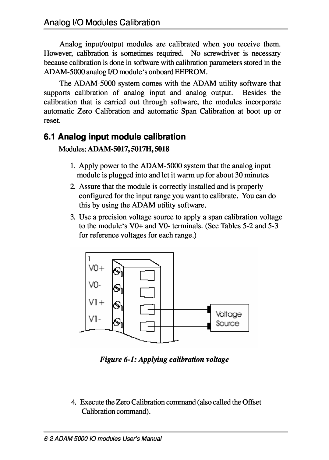 B&B Electronics 5000 Series Analog I/O Modules Calibration, Analog input module calibration, Modules ADAM-5017, 5017H 