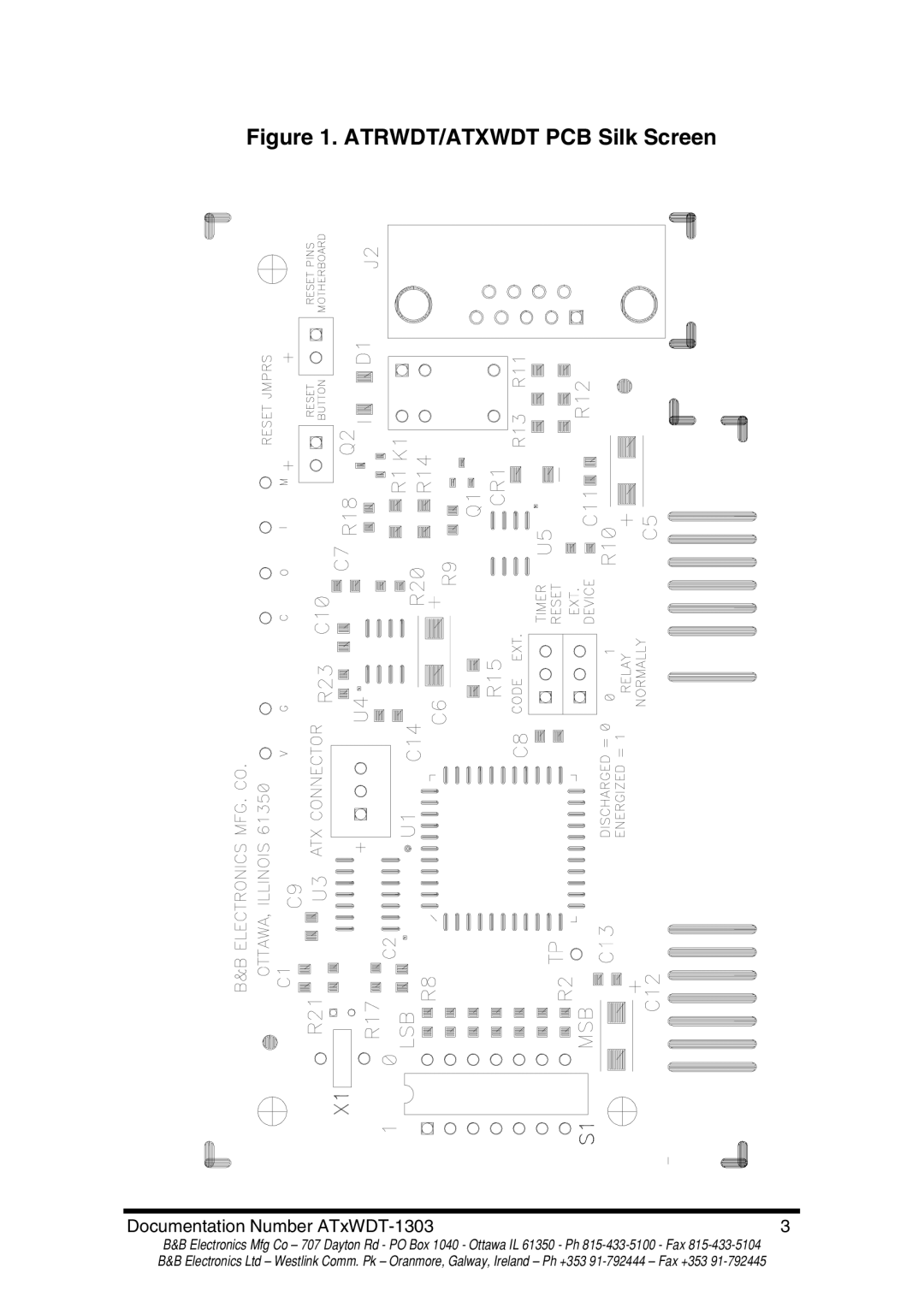 B&B Electronics manual ATRWDT/ATXWDT PCB Silk Screen 