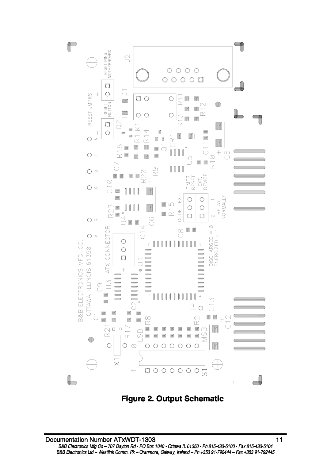 B&B Electronics ATRWDT, ATXWDT manual Output Schematic, Documentation Number ATxWDT-1303 