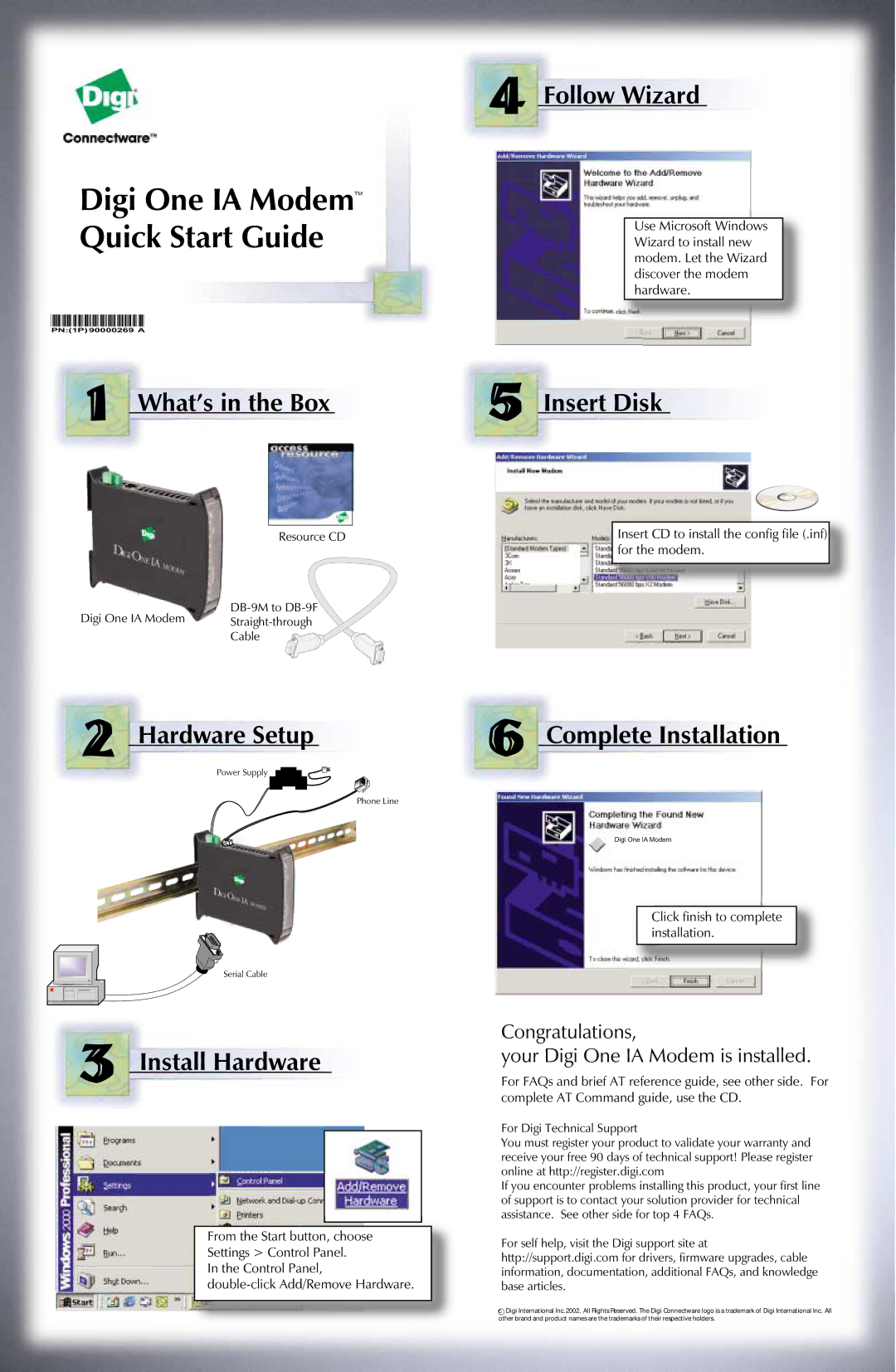 B&B Electronics quick start Digi One IA ModemTM Quick Start Guide 