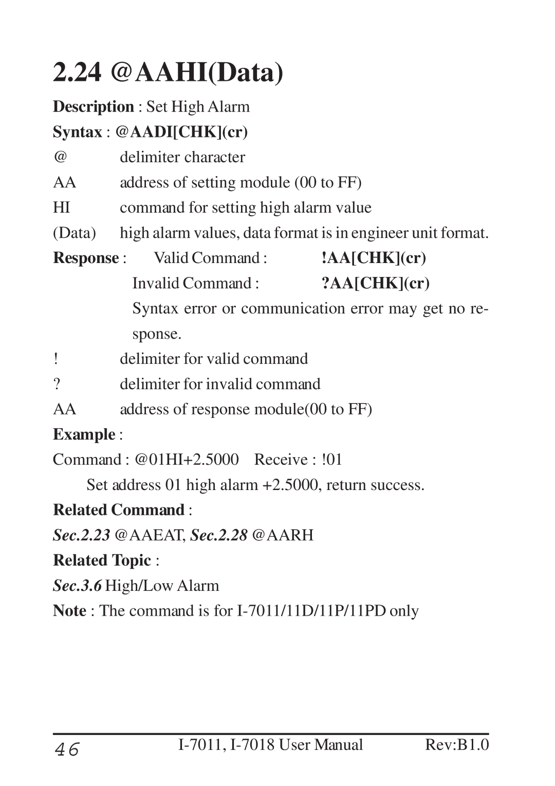 B&B Electronics I-7011 user manual 24 @AAHIData 