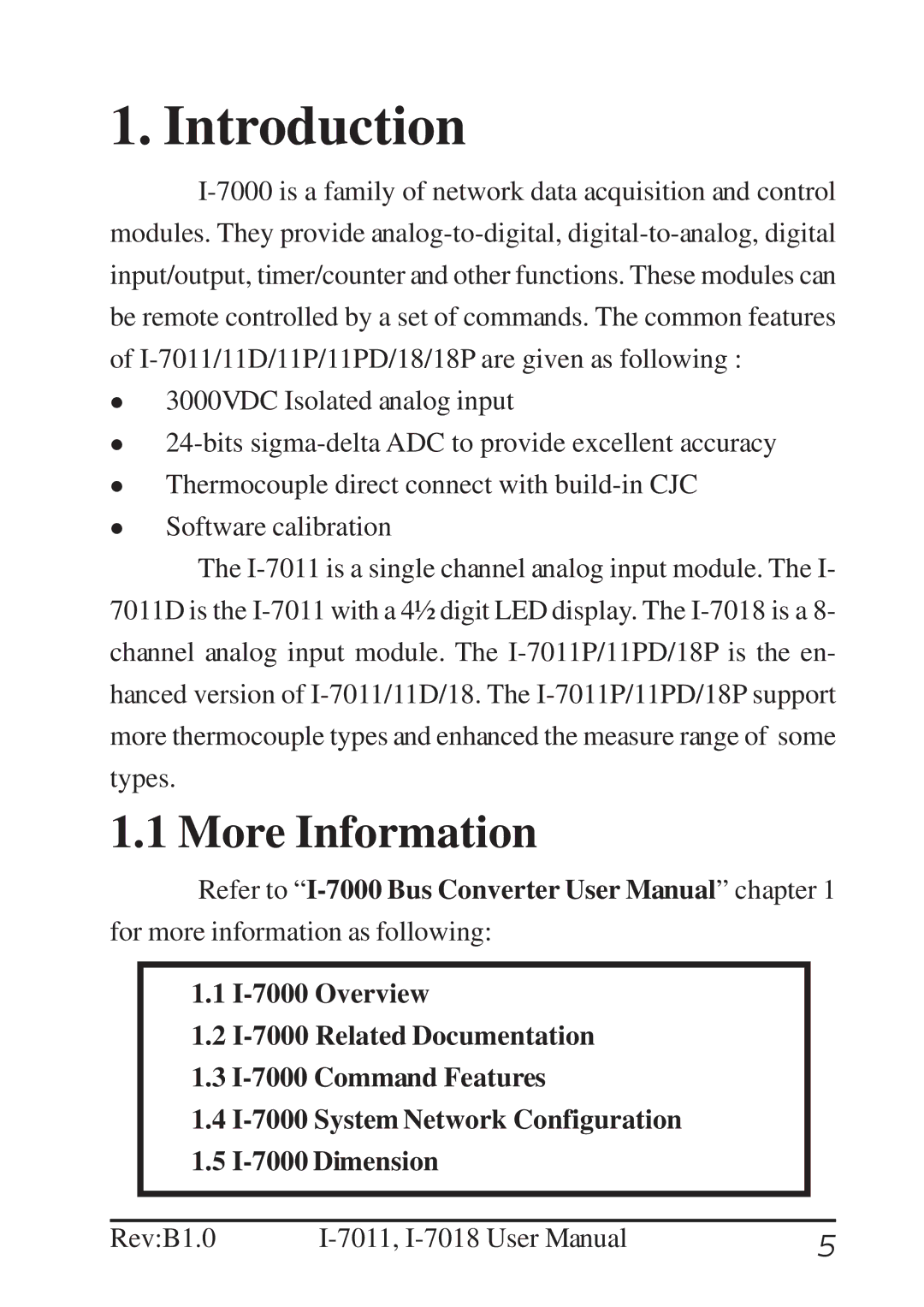 B&B Electronics I-7011 user manual Introduction, More Information 