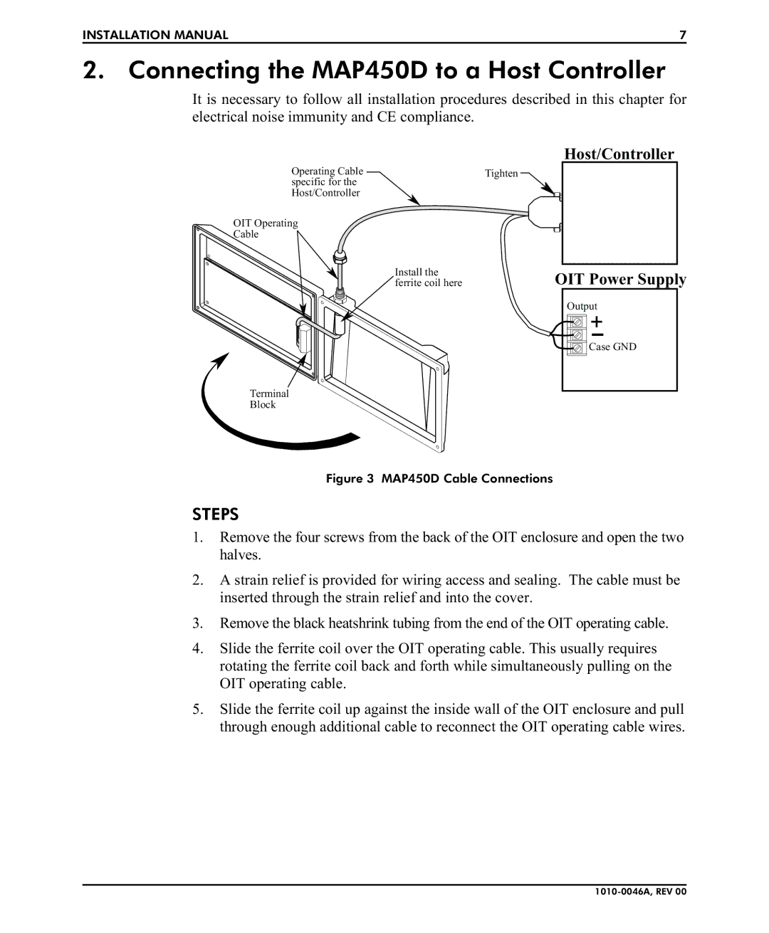 B&B Electronics installation manual Connecting the MAP450D to a Host Controller, Host/Controller 