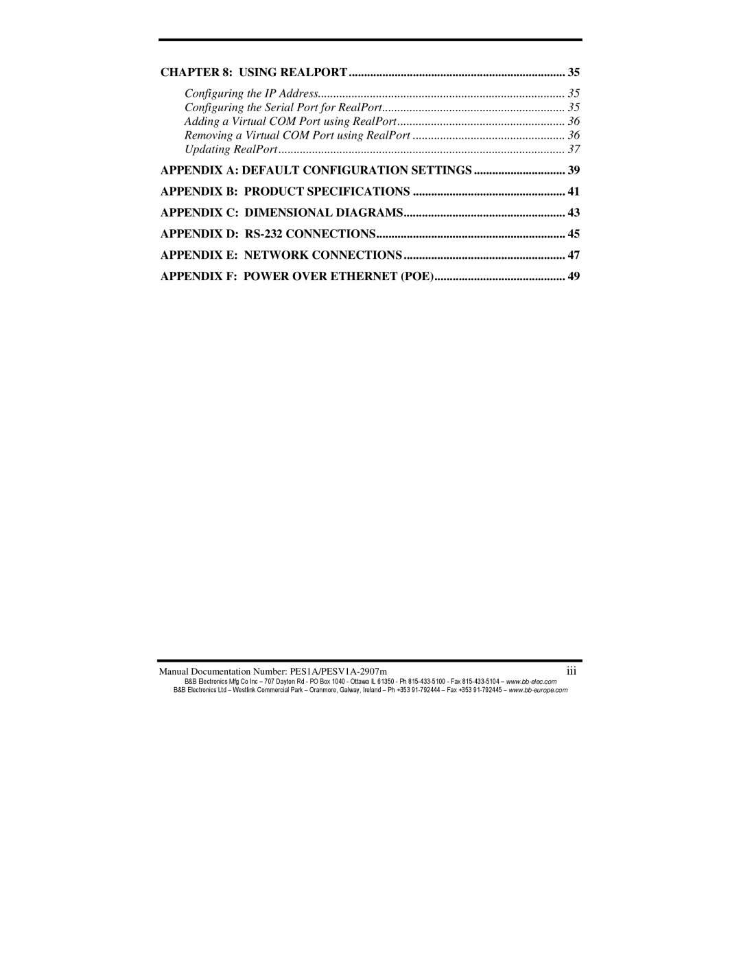 B&B Electronics PES1A, PESV1A manual Using Realport 