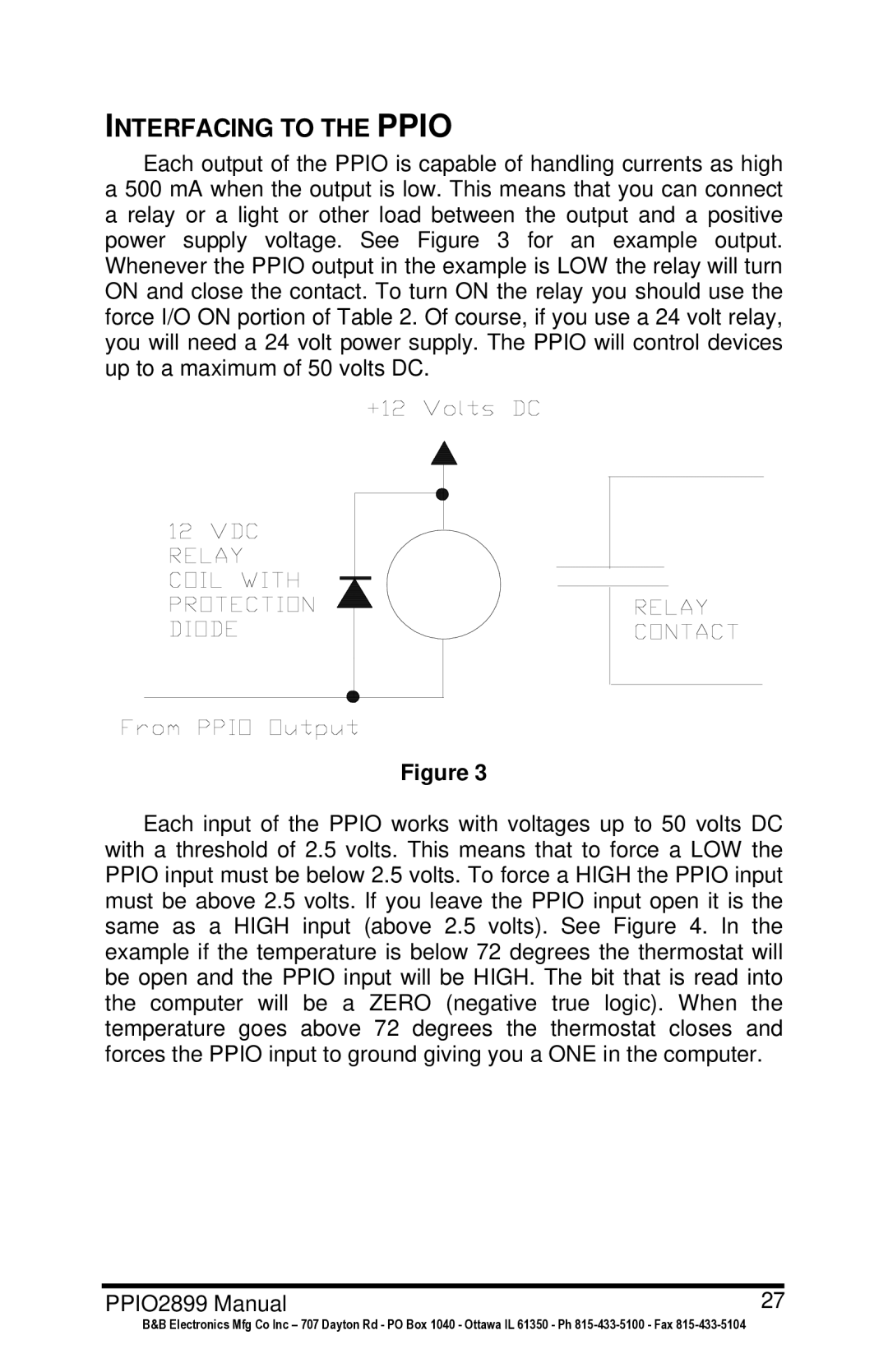 B&B Electronics PPIO manual Interfacing to the Ppio 