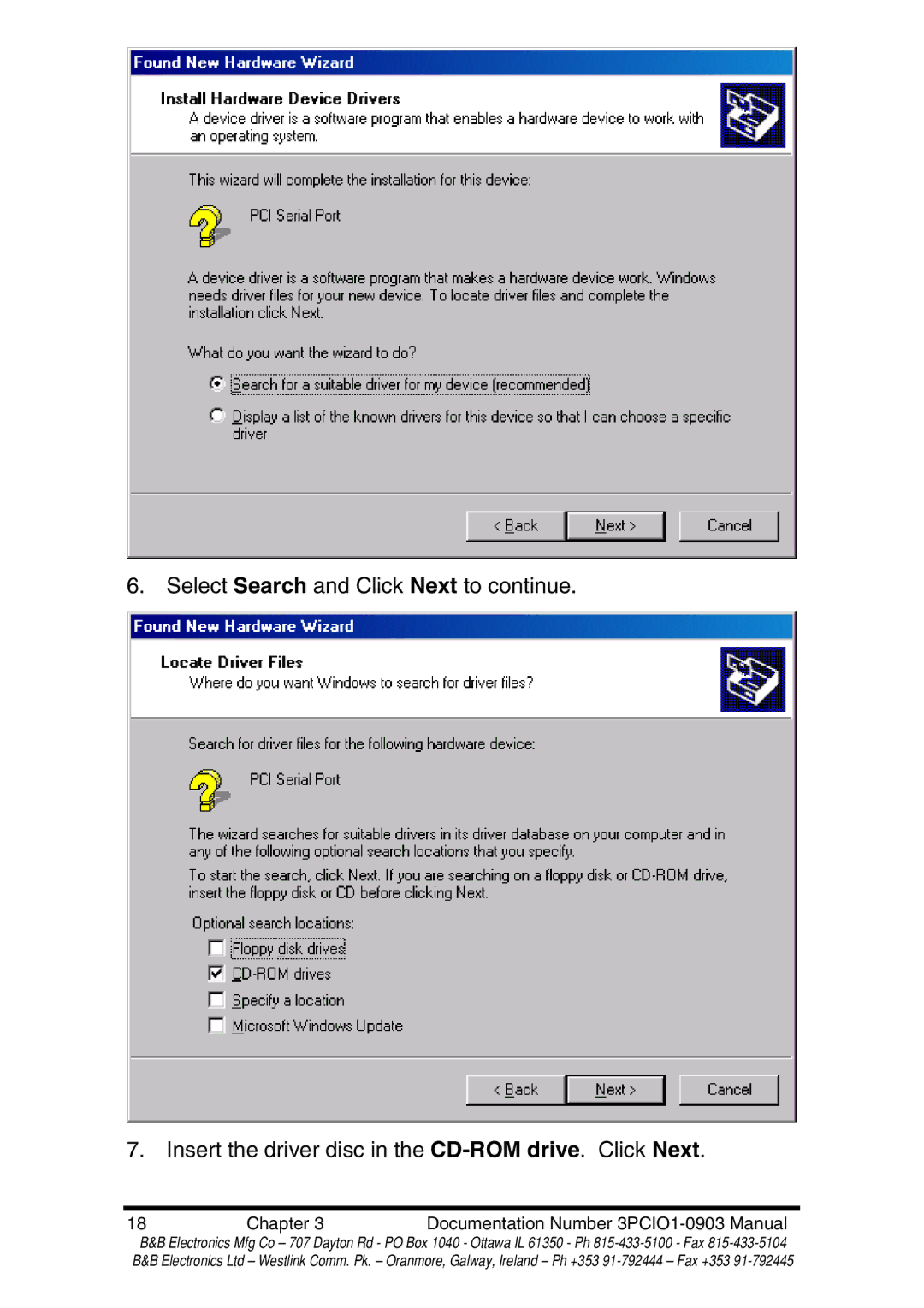 B&B Electronics RS-422 manual Chapter Documentation Number 3PCIO1-0903 Manual 