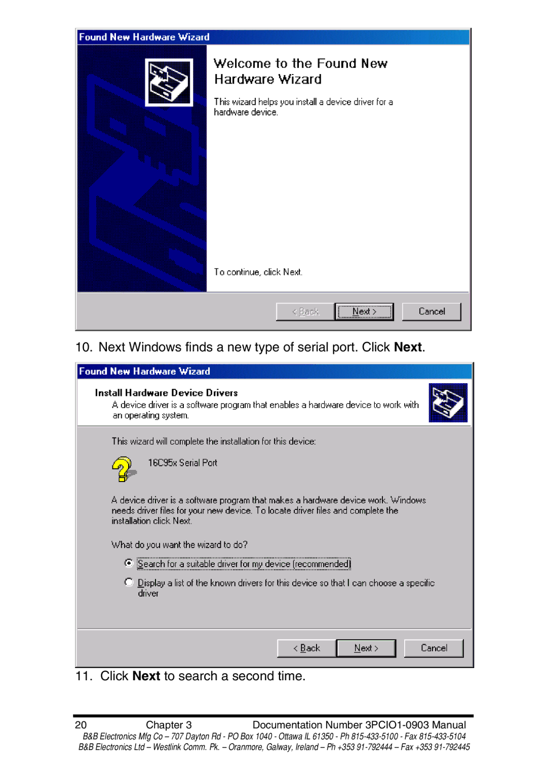 B&B Electronics RS-422 manual Chapter Documentation Number 3PCIO1-0903 Manual 