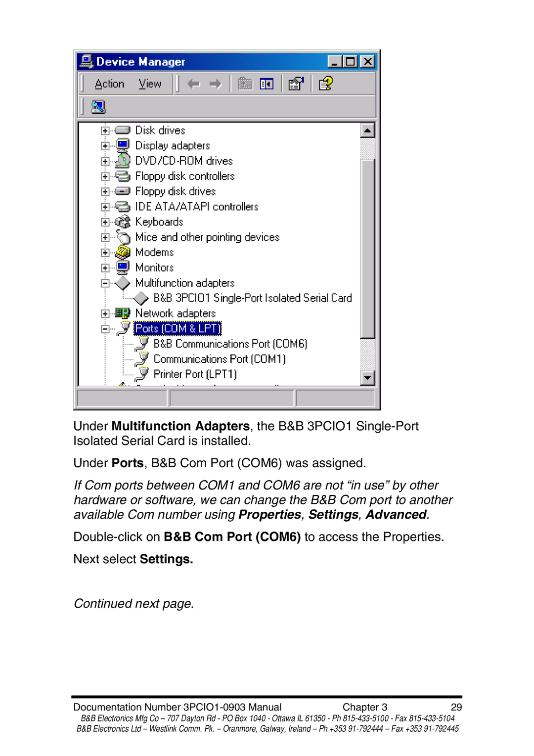 B&B Electronics RS-422 manual Next 