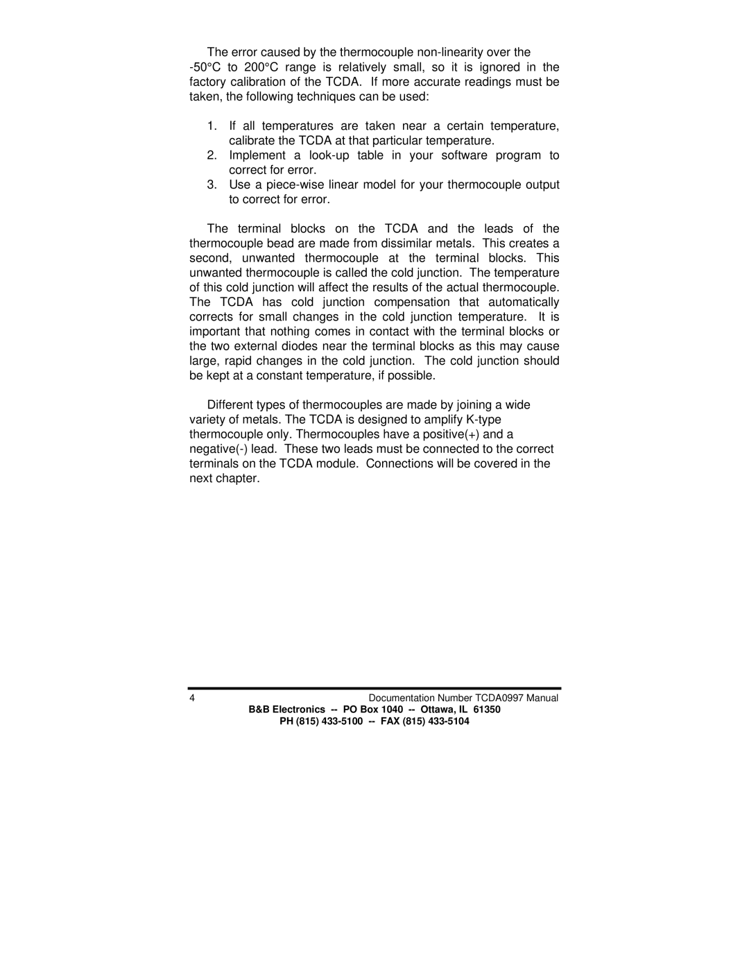 B&B Electronics manual 4Documentation Number TCDA0997 Manual 