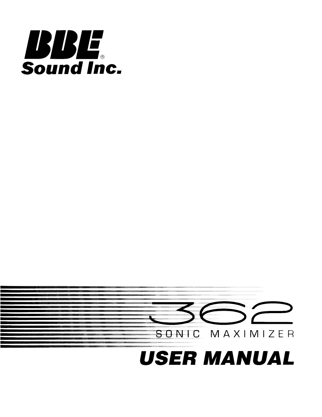 BBE 362 manual 