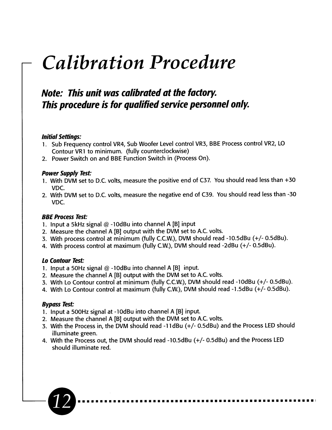 BBE 362SW manual 