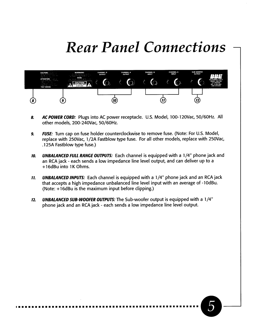 BBE 362SW manual 