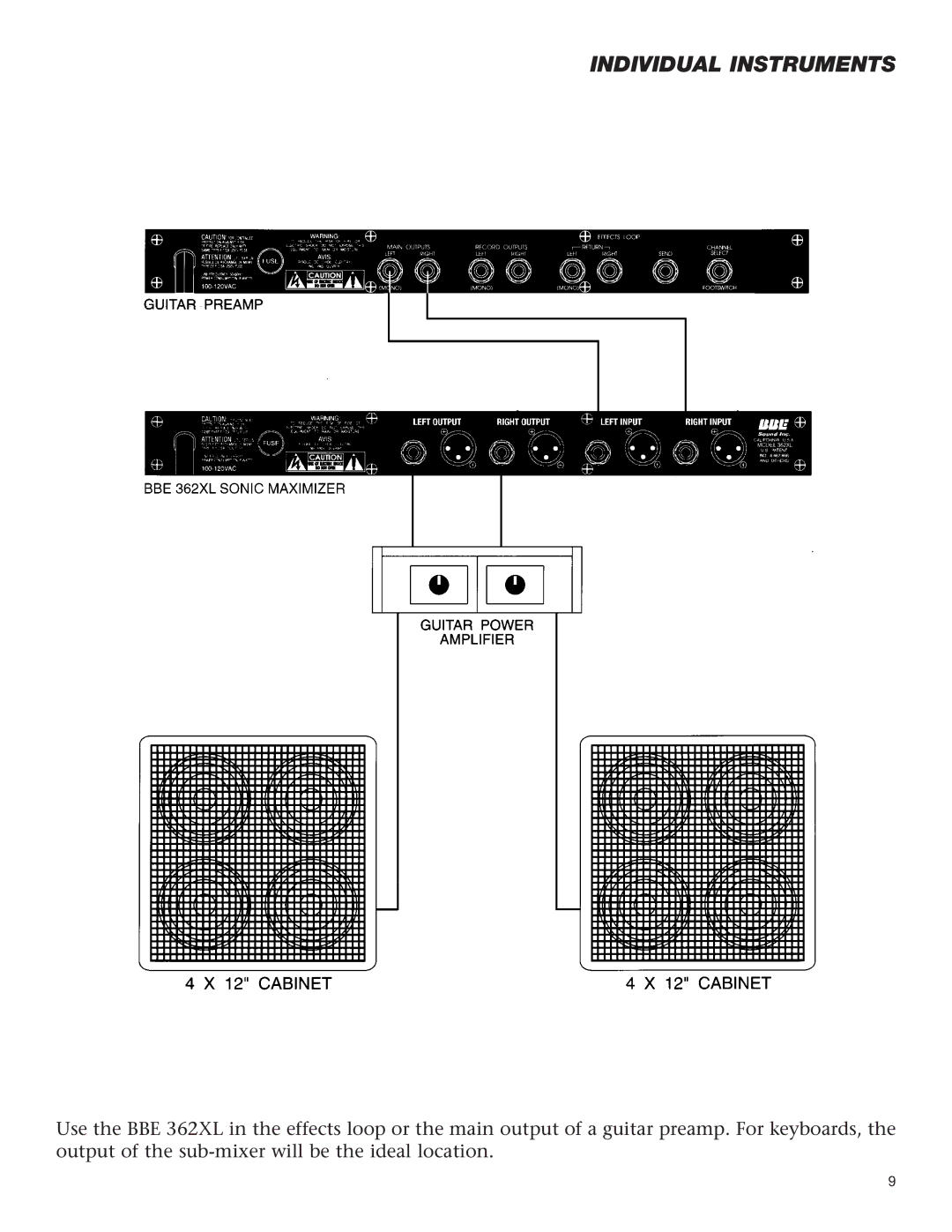 BBE 362XL manual Individual Instruments 