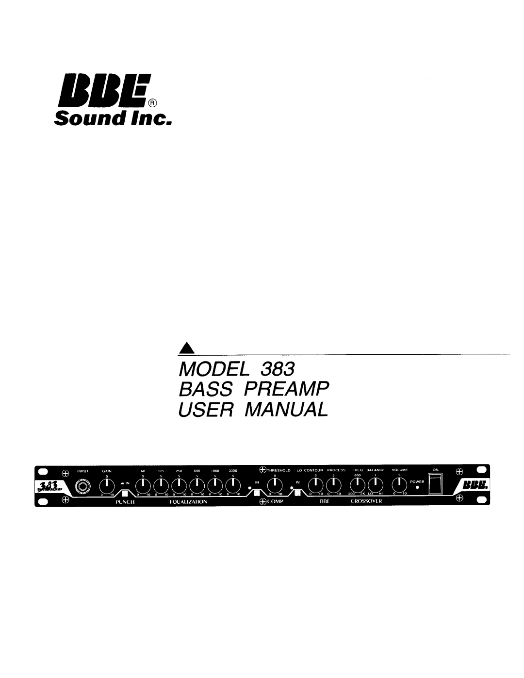 BBE 383 manual 