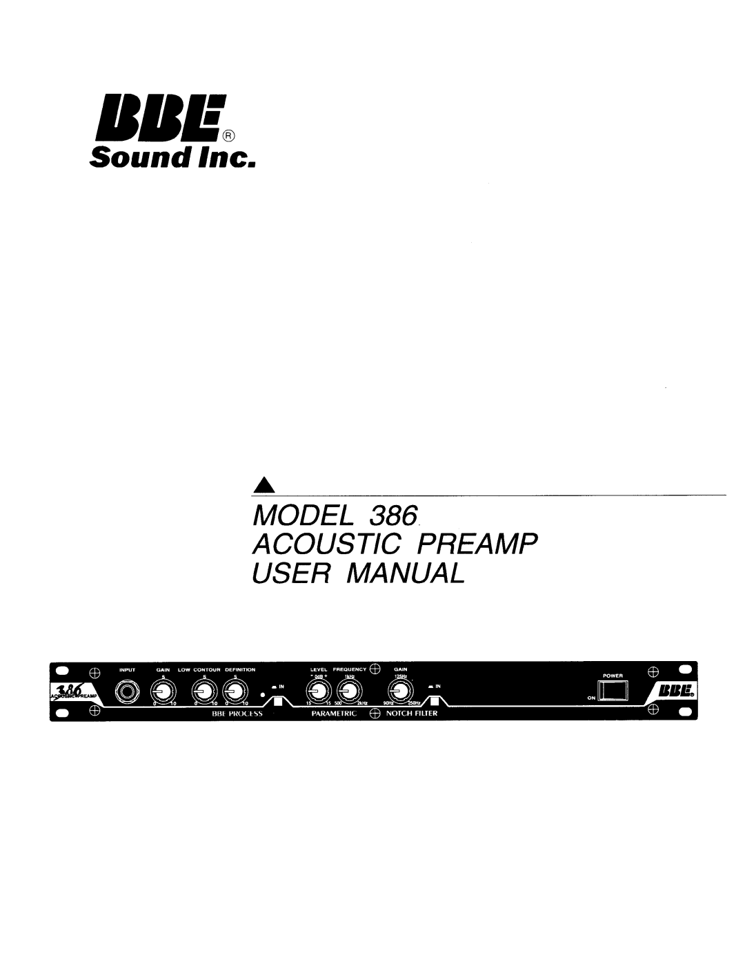 BBE 386 manual 